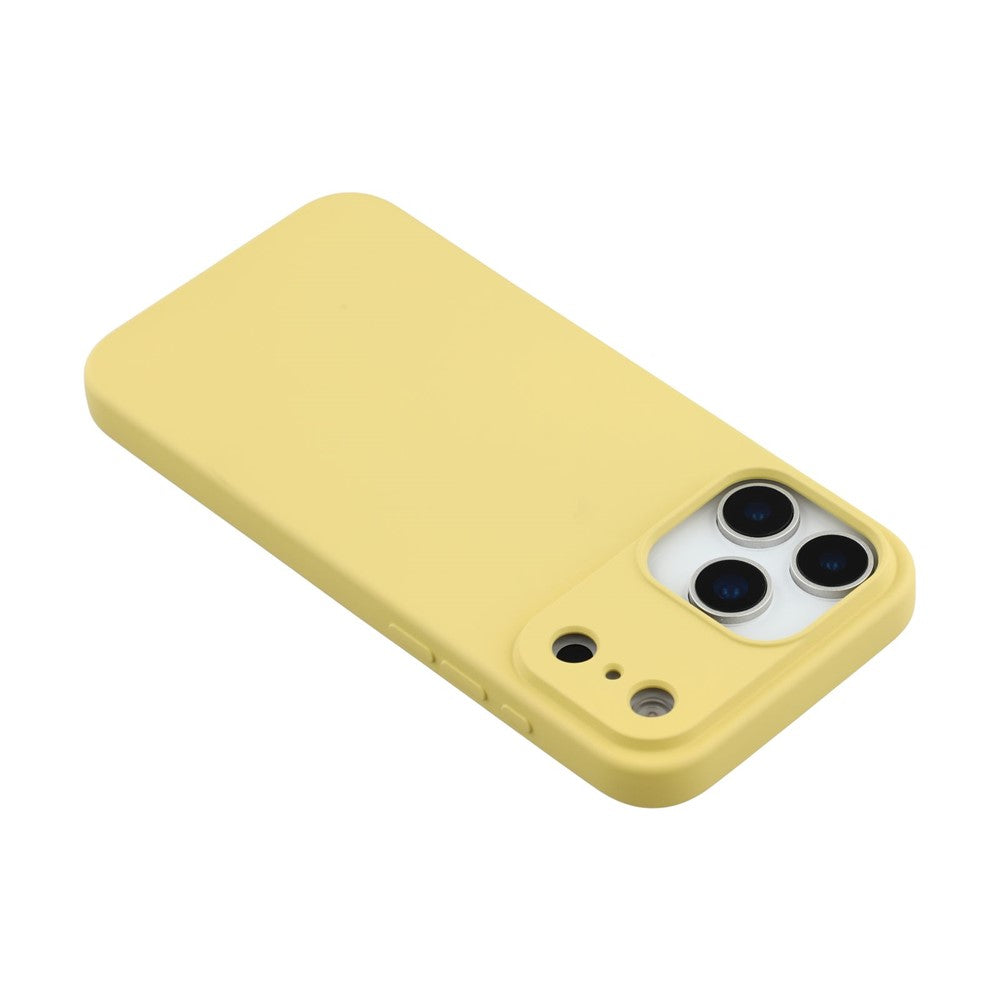 For iPhone 17 Pro Max TPU Case Soft Fiber Lining Anti-Scratch Phone Cover - Yellow