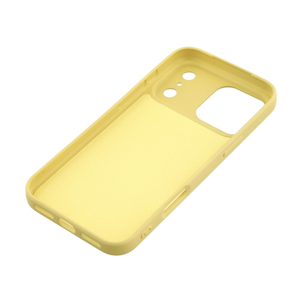 For iPhone 17 Pro Max TPU Case Soft Fiber Lining Anti-Scratch Phone Cover - Yellow