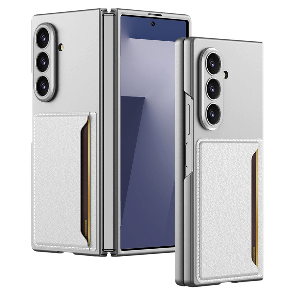 GKK For Samsung Galaxy Z Fold7 5G Case Hard PC Phone Cover with Slim Card Holder, Screen Film - Silver