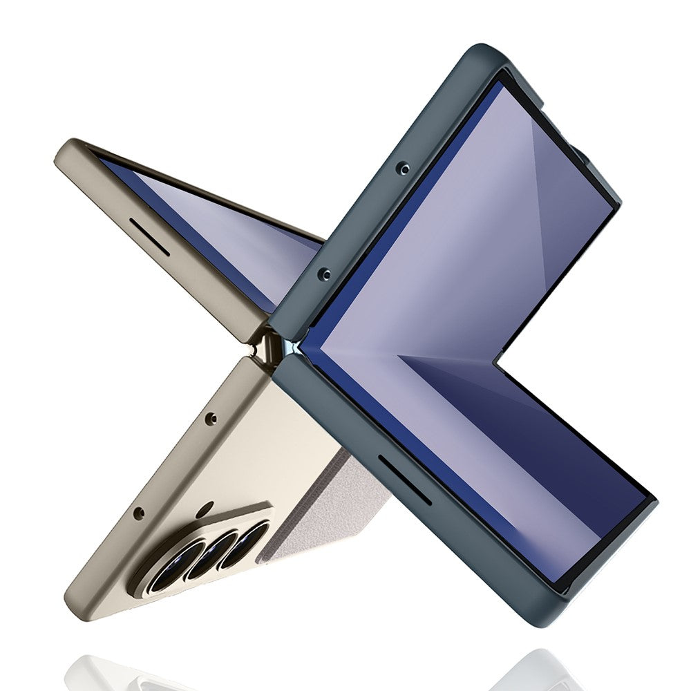 GKK For Samsung Galaxy Z Fold7 5G Case Hard PC Phone Cover with Slim Card Holder, Screen Film - Titanium Grey