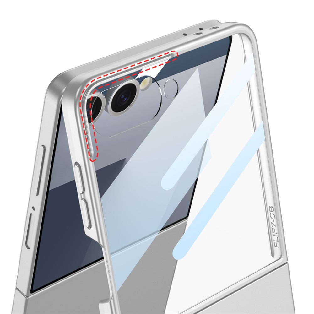 GKK For Samsung Galaxy Z Flip7 5G Case Hard PC Anti-Scratch Phone Cover Small Screen Film - Grey