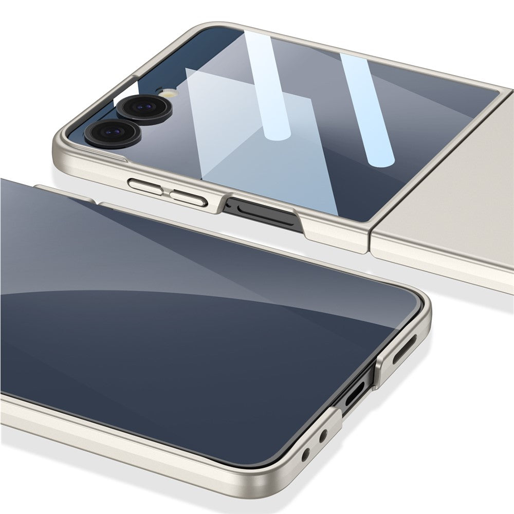 GKK For Samsung Galaxy Z Flip7 5G Case Hard PC Anti-Scratch Phone Cover Small Screen Film - Silver