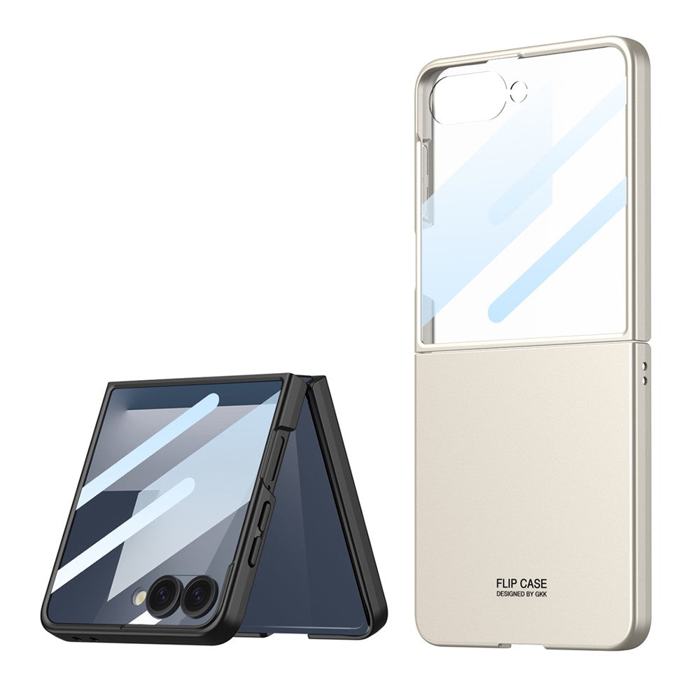 GKK For Samsung Galaxy Z Flip7 5G Case Hard PC Anti-Scratch Phone Cover Small Screen Film - Silver