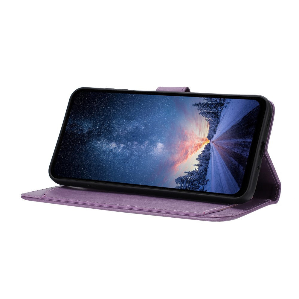 For iPhone 17 Pro Max Wallet Phone Case Stand PU Leather Folio Flip Cover with 8 Card Slot - Purple