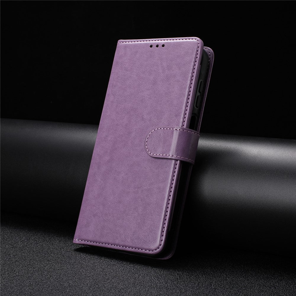 For iPhone 17 Pro Max Wallet Phone Case Stand PU Leather Folio Flip Cover with 8 Card Slot - Purple