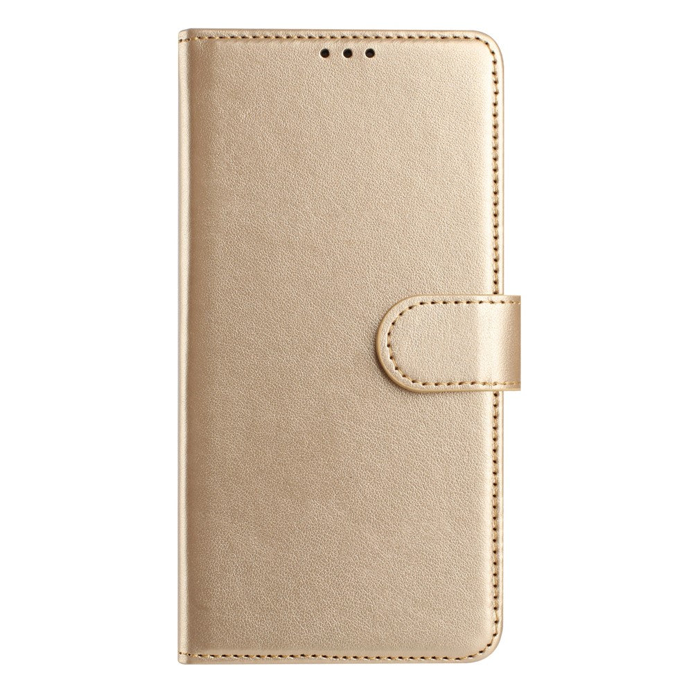 For iPhone 17 Pro Max Wallet Phone Case Stand PU Leather Folio Flip Cover with 8 Card Slot - Gold