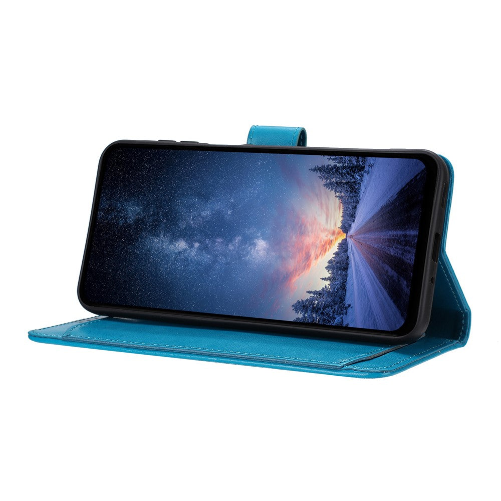 For iPhone 17 Pro Max Wallet Phone Case Stand PU Leather Folio Flip Cover with 8 Card Slot - Sky Blue