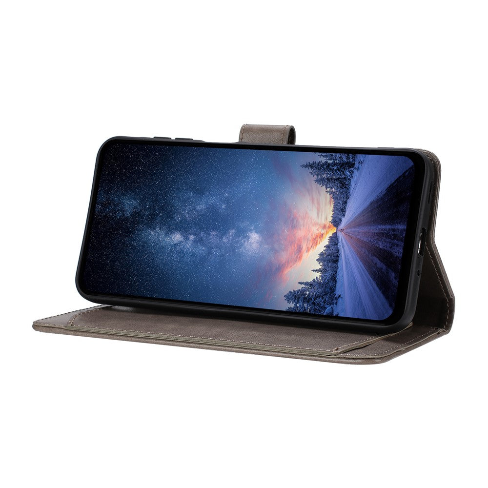 For iPhone 17 Pro Max Wallet Phone Case Stand PU Leather Folio Flip Cover with 8 Card Slot - Grey