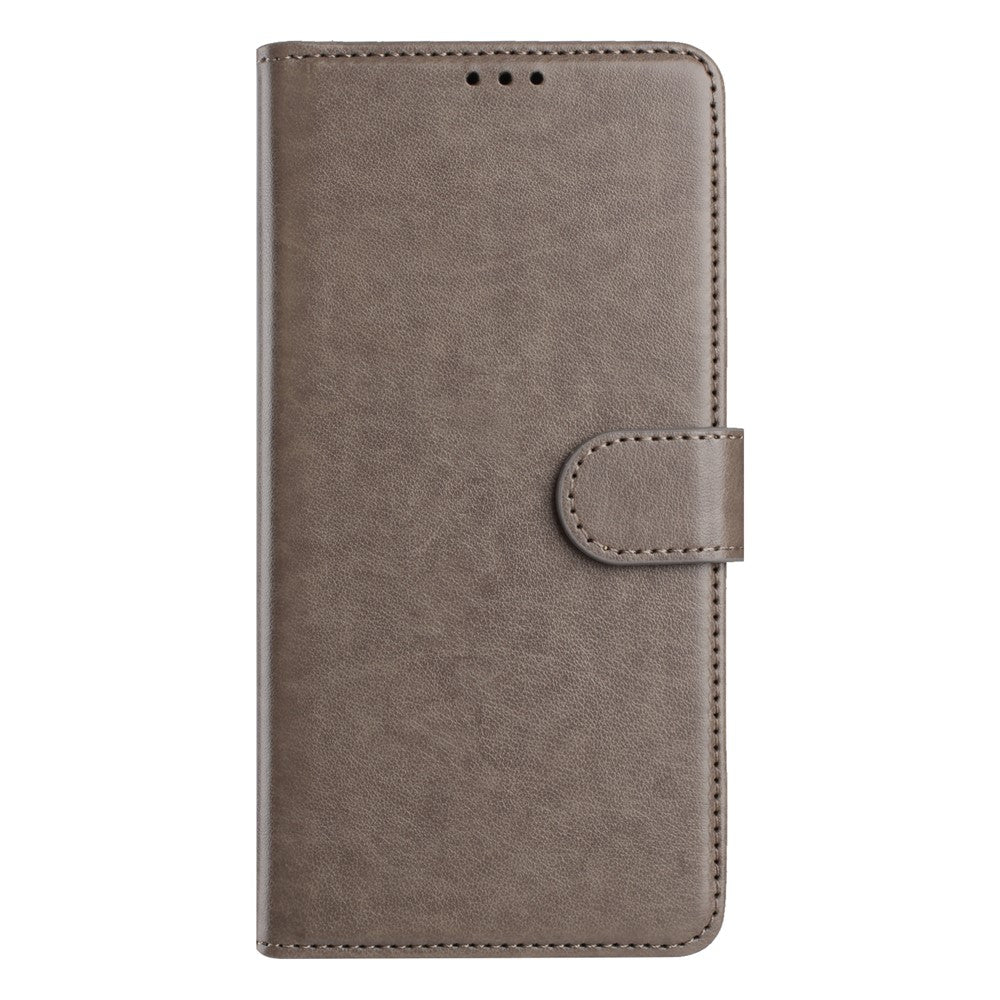 For iPhone 17 Pro Max Wallet Phone Case Stand PU Leather Folio Flip Cover with 8 Card Slot - Grey