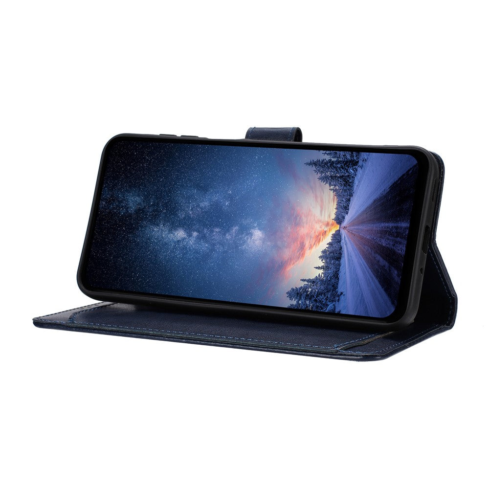 For iPhone 17 Pro Max Wallet Phone Case Stand PU Leather Folio Flip Cover with 8 Card Slot - Dark Blue