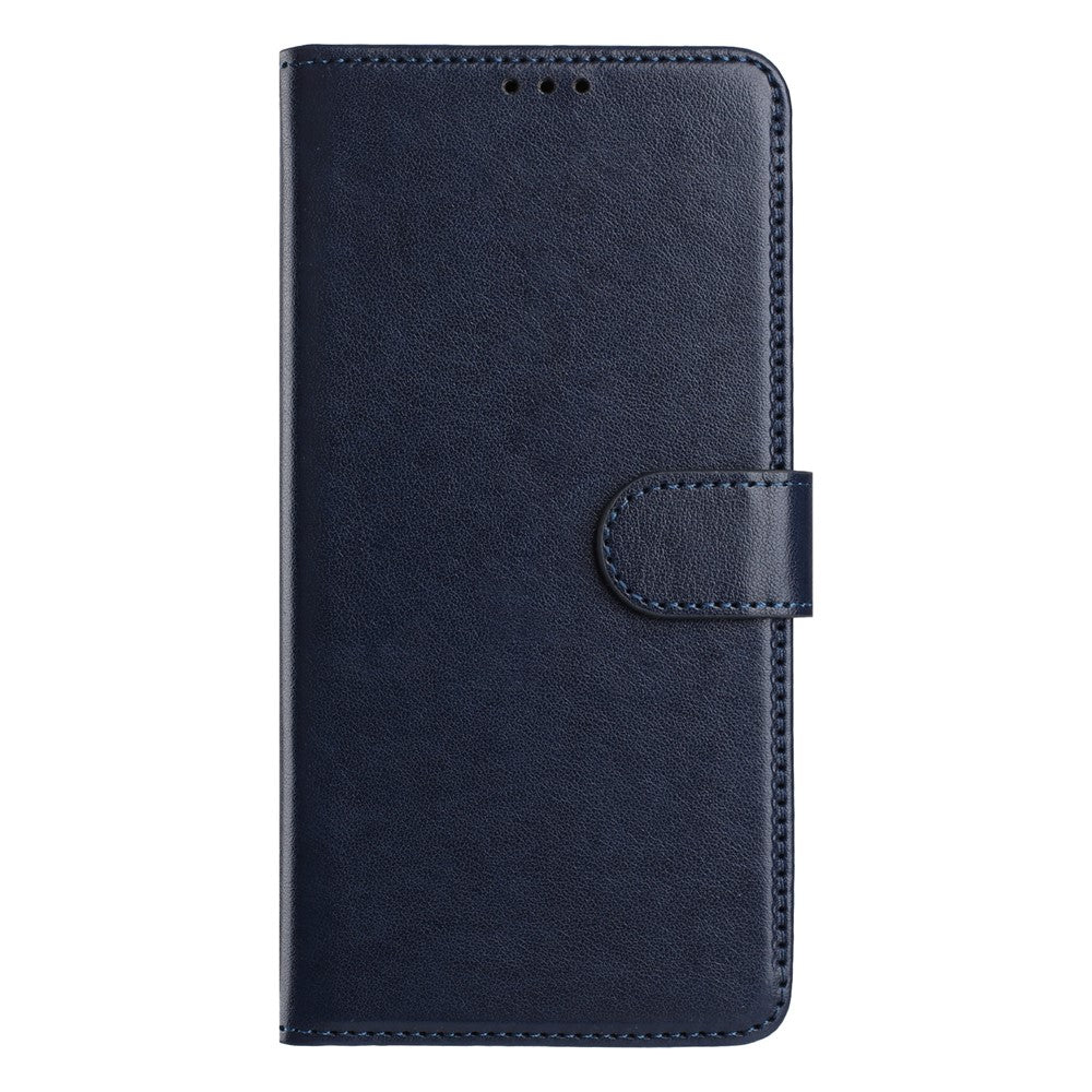 For iPhone 17 Pro Max Wallet Phone Case Stand PU Leather Folio Flip Cover with 8 Card Slot - Dark Blue