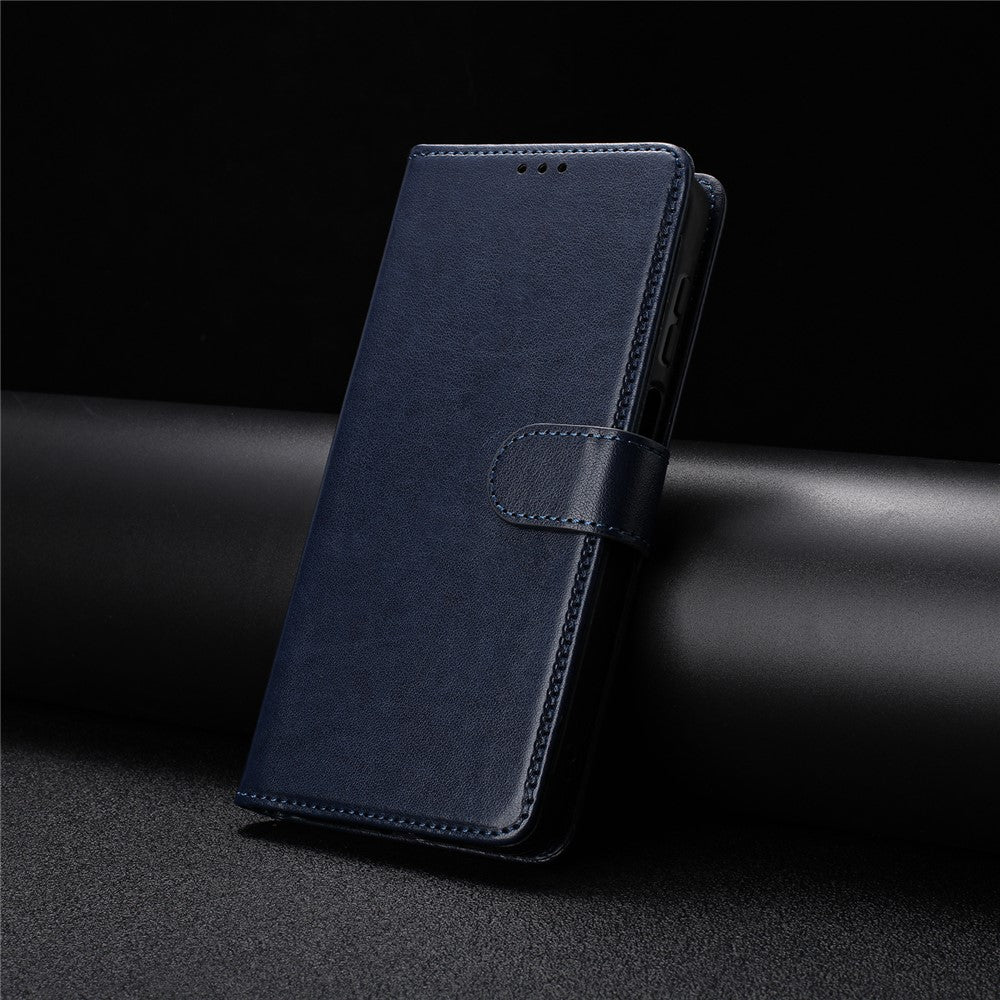 For iPhone 17 Pro Max Wallet Phone Case Stand PU Leather Folio Flip Cover with 8 Card Slot - Dark Blue
