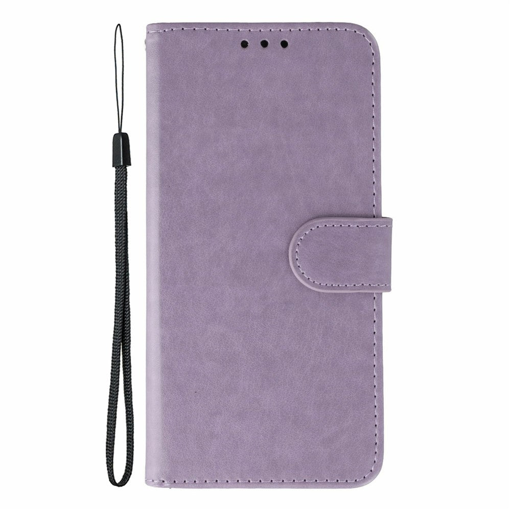 For iPhone 17 Pro Max Case PU Leather Flip Wallet Phone Cover with Strap - Purple