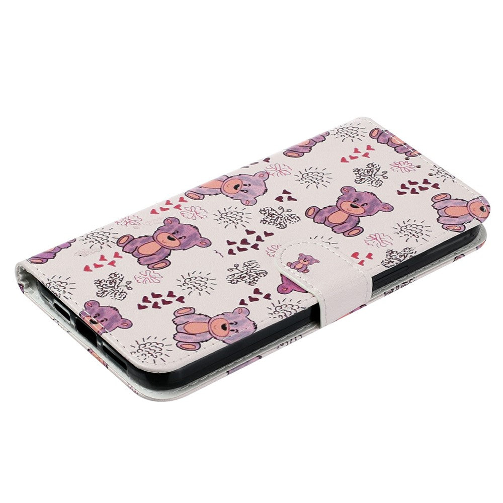 For iPhone 17 Pro Max Case Pattern Leather Wallet Phone Cover with Strap - Bear