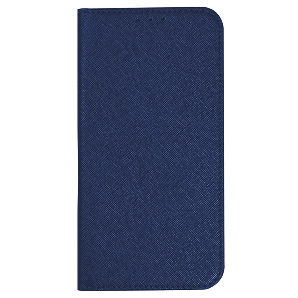 For iPhone 17 Pro Max Case Cross Texture Leather Phone Cover Hidden Magnetic - Blue