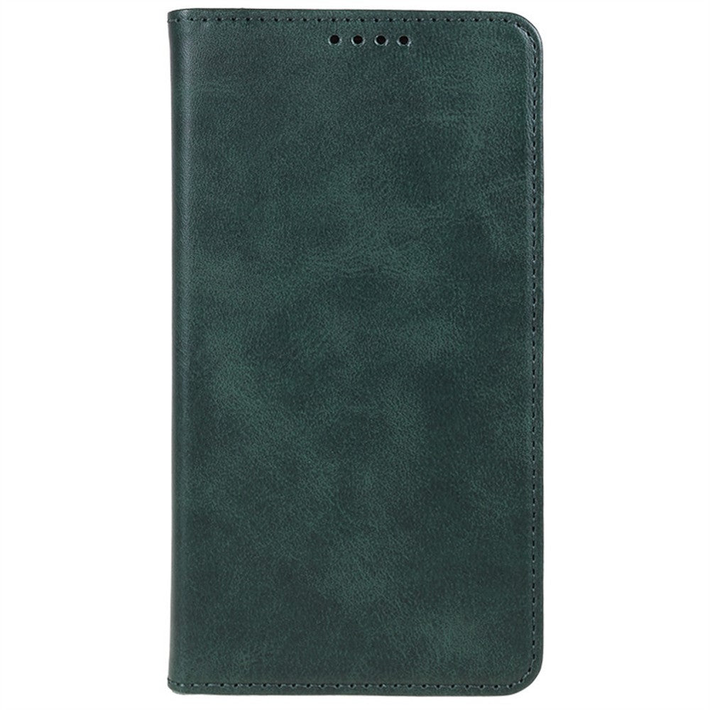For iPhone 17 Pro Max Case Strong Magnetic PU Leather Phone Cover Calf Texture - Green