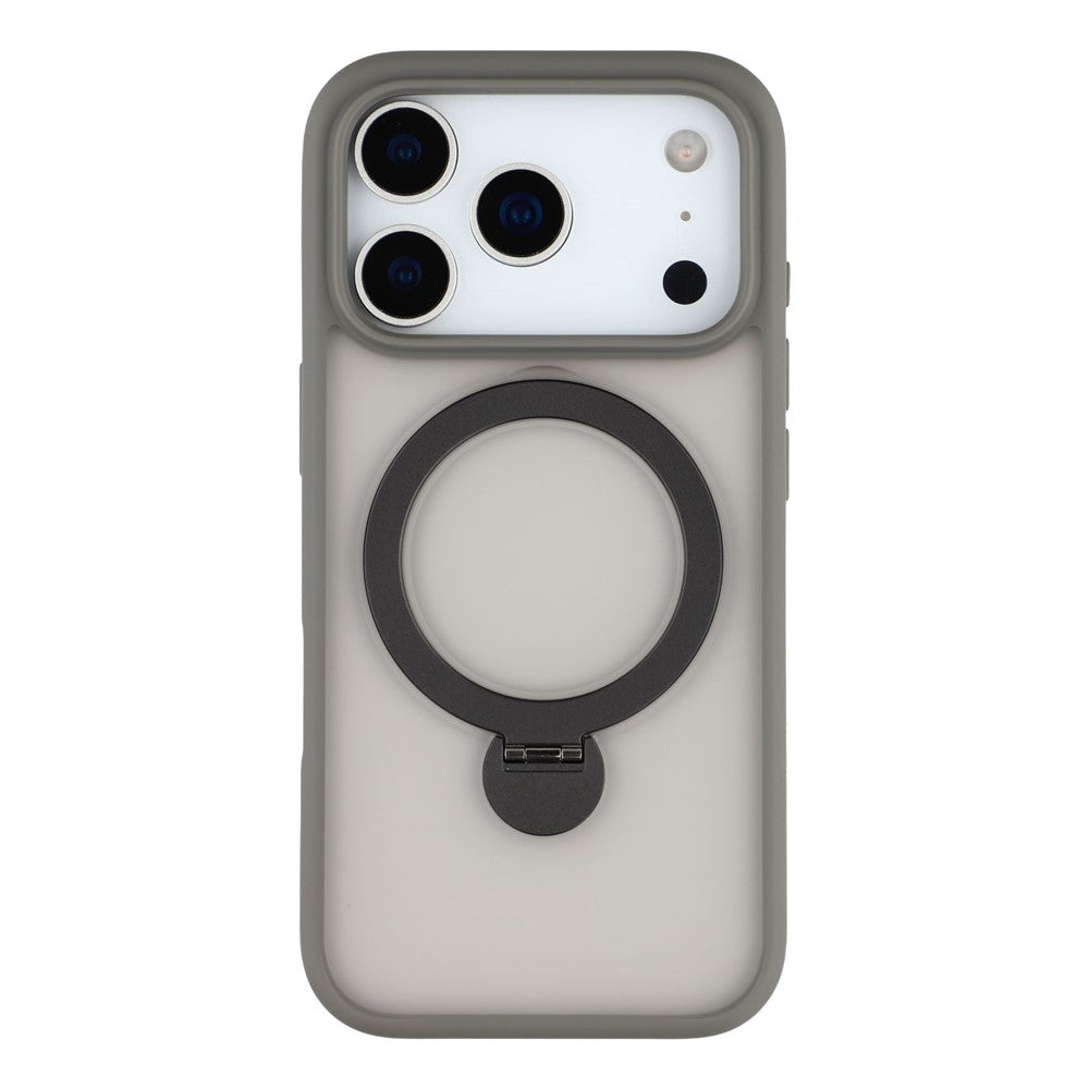 For iPhone 17 Pro Max Case Rotating Kickstand TPU + PC Magnetic Phone Cover - Grey