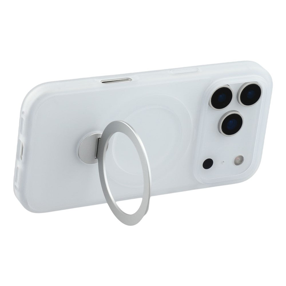 For iPhone 17 Pro Max Case Rotating Kickstand TPU + PC Magnetic Phone Cover - White