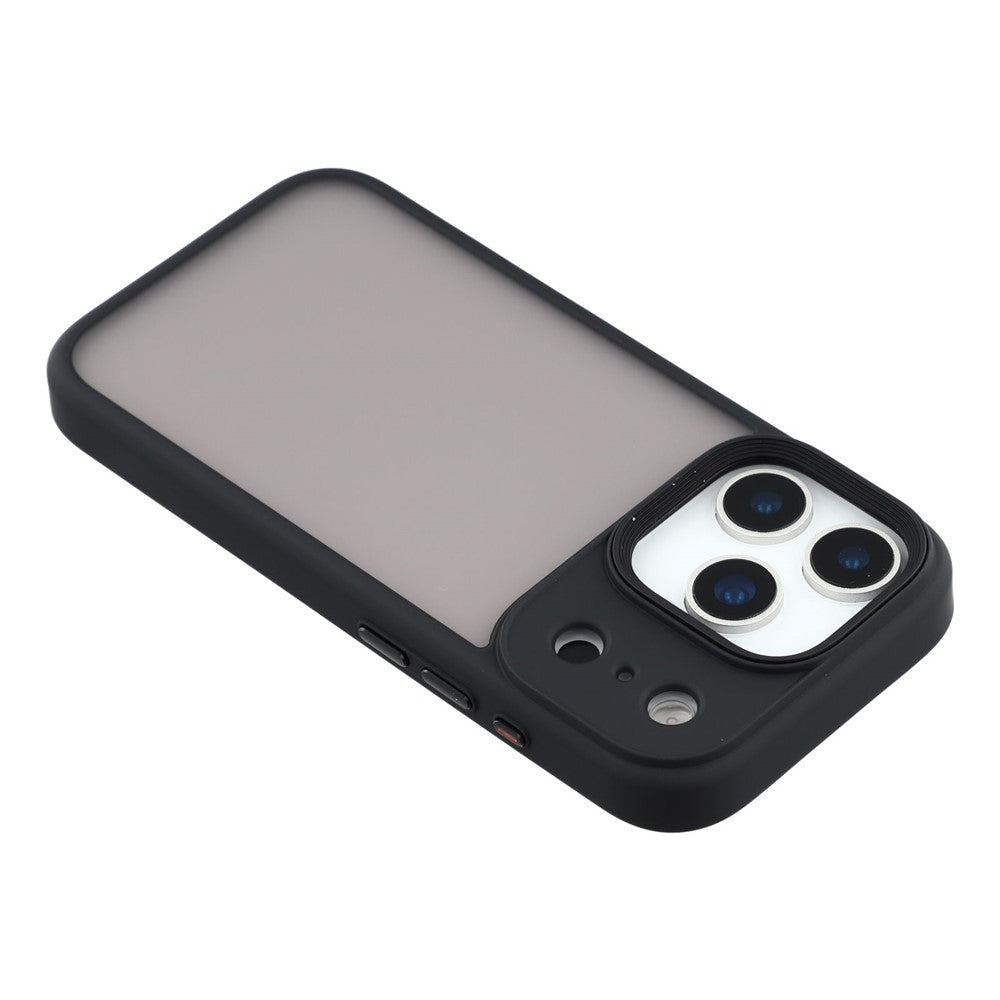 For iPhone 17 Pro Max Case Shockproof TPU + PC Phone Back Cover with Metal Buttons - Black