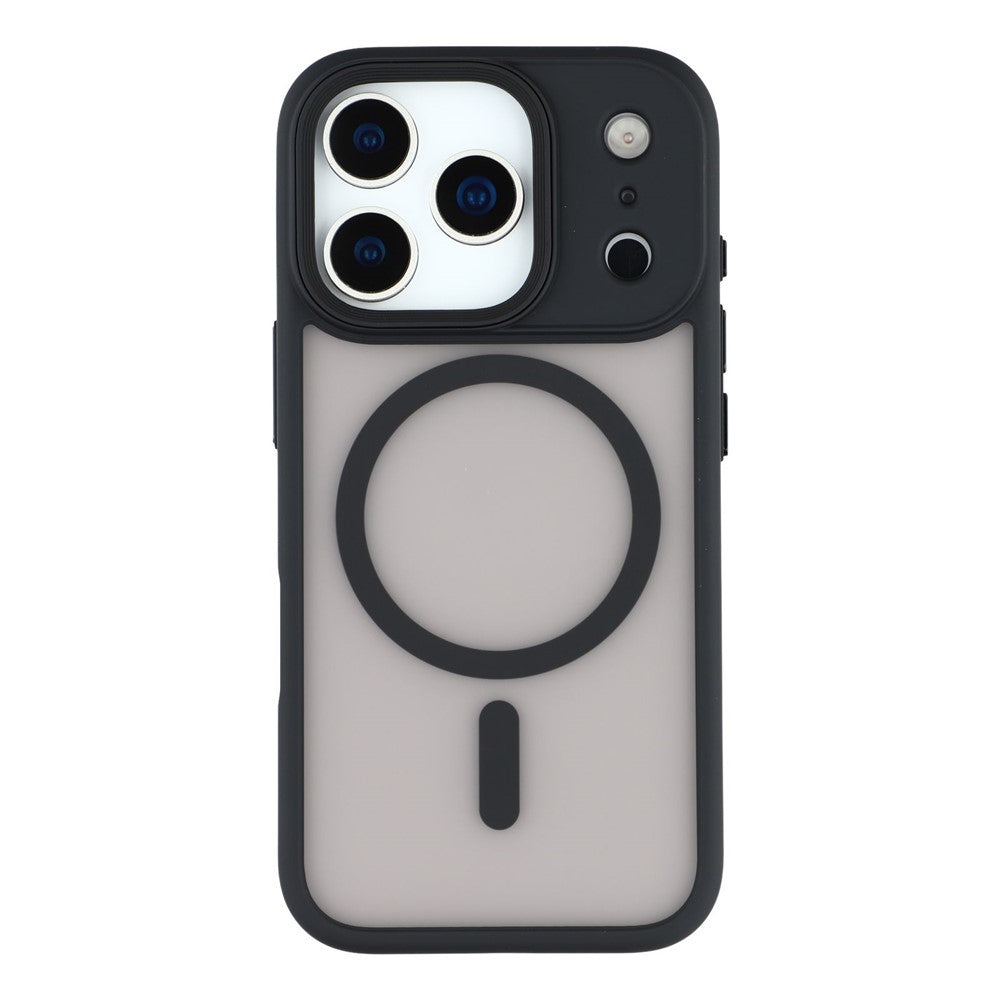 For iPhone 17 Pro Max Case Compatible with MagSafe TPU + PC Rubberized Finish Phone Cover - Black