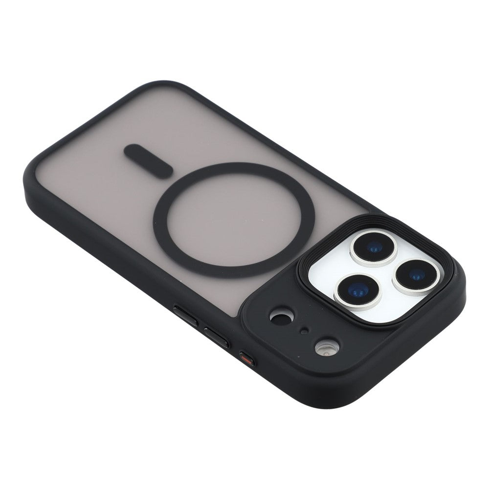 For iPhone 17 Pro Max Case Compatible with MagSafe TPU + PC Rubberized Finish Phone Cover - Black
