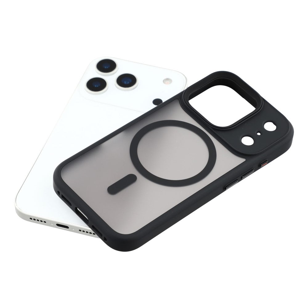 For iPhone 17 Pro Max Case Compatible with MagSafe TPU + PC Rubberized Finish Phone Cover - Black
