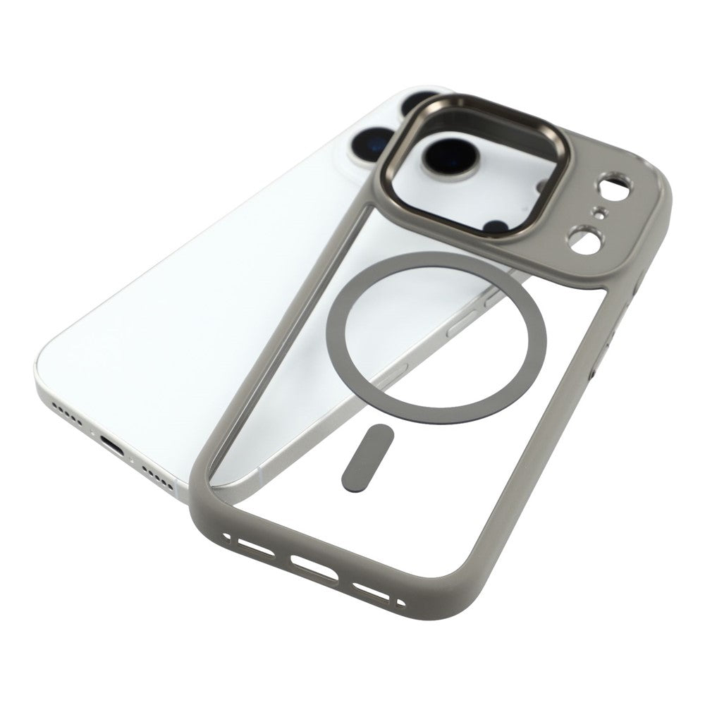 FULEXIN For iPhone 17 Pro Max Case Compatible with MagSafe Anti Drop TPU + PC Phone Cover - Grey