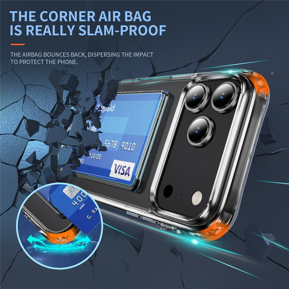 For iPhone 17 Pro Max Case Protective TPU Phone Cover with Card Holder