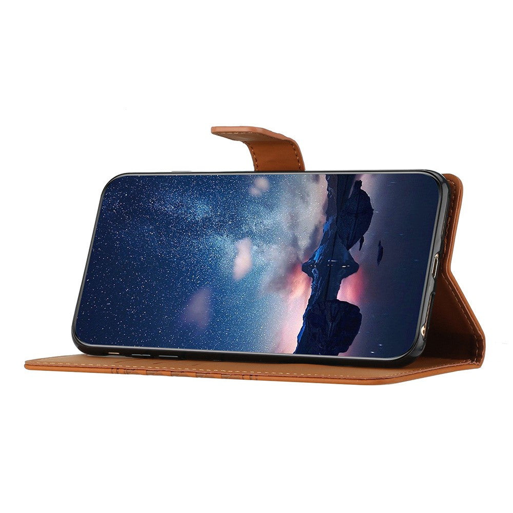 For iPhone 17 Pro Max Case Rhombus Leather Horizontal Flip Phone Cover with Wrist Strap - Brown