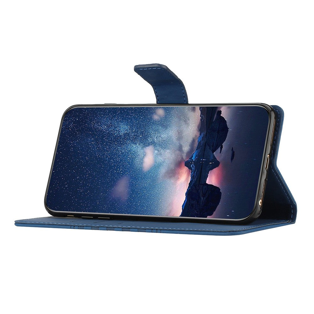 For iPhone 17 Pro Max Case Rhombus Leather Horizontal Flip Phone Cover with Wrist Strap - Blue