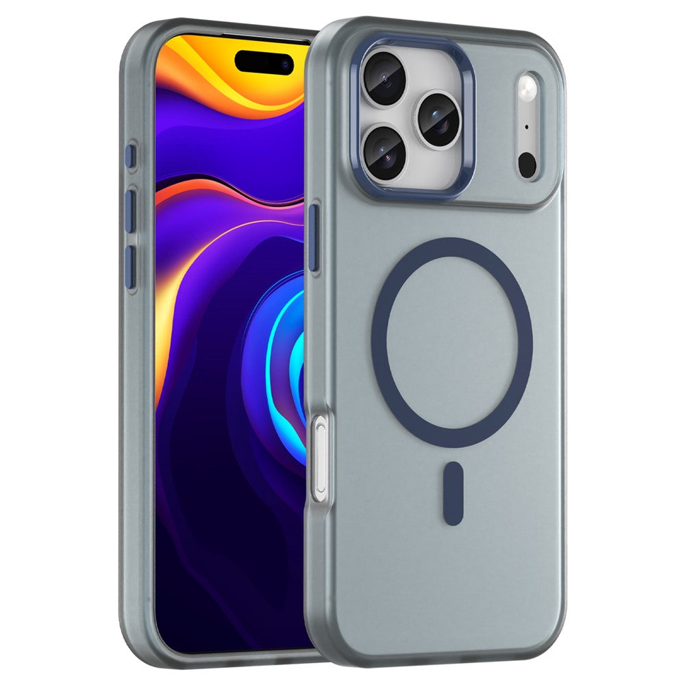 For iPhone 17 Pro Max Case Compatible with MagSafe TPU + PC Slim Matte Translucent Phone Cover - Dark Blue