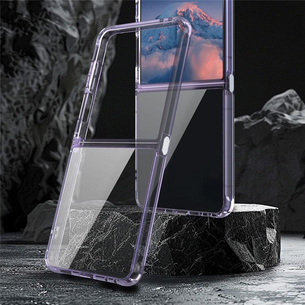 For Samsung Galaxy Z Flip7 5G Case TPU + Acrylic Phone Back Cover Anti Yellowing - Purple
