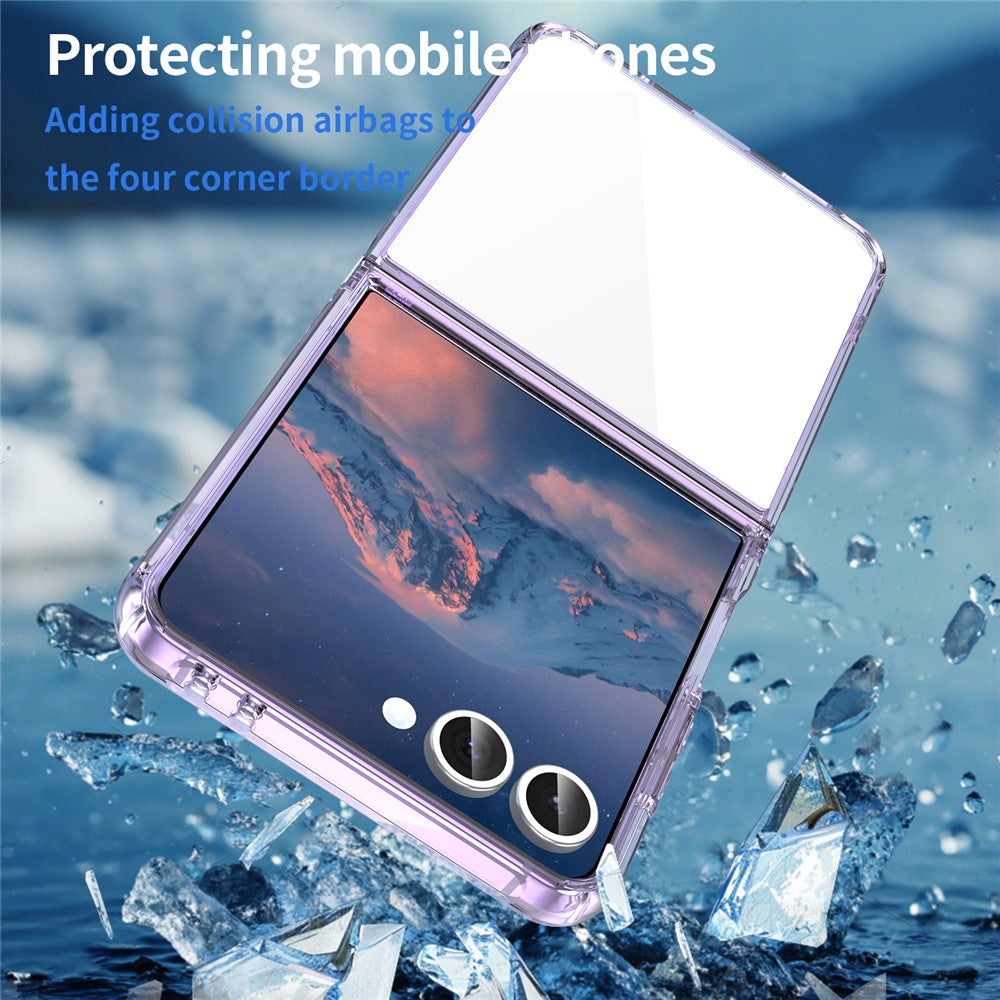 For Samsung Galaxy Z Flip7 5G Case TPU + Acrylic Phone Back Cover Anti Yellowing - Purple