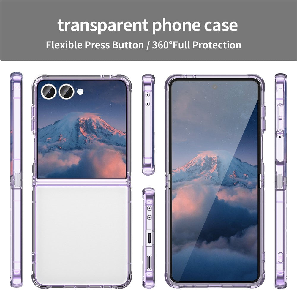 For Samsung Galaxy Z Flip7 5G Case TPU + Acrylic Phone Back Cover Anti Yellowing - Purple