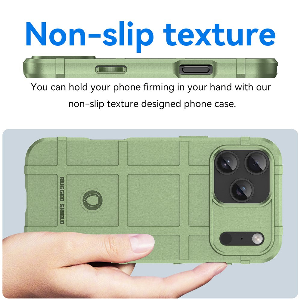For iPhone 17 Pro Max Case Grid Design Soft TPU Scratch-Proof Phone Cover - Green