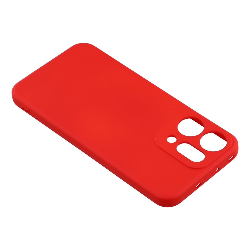 For Oppo Reno14 Pro 5G (Global) Case TPU Back Soft Anti-Scratch Fiber Lining Phone Cover - Red
