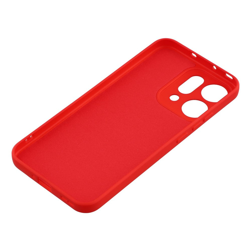 For Oppo Reno14 Pro 5G (Global) Case TPU Back Soft Anti-Scratch Fiber Lining Phone Cover - Red