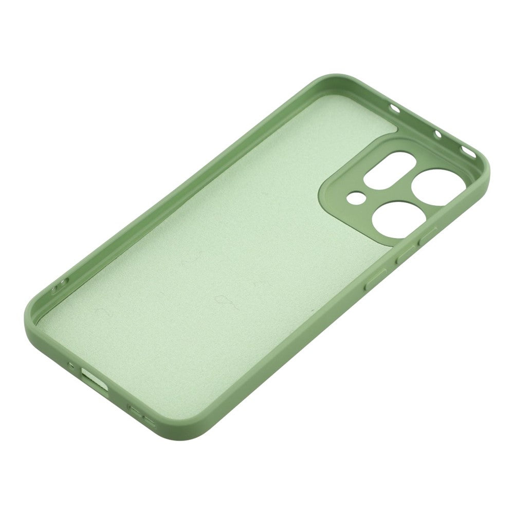 For Oppo Reno14 Pro 5G (Global) Case TPU Back Soft Anti-Scratch Fiber Lining Phone Cover - Matcha Green