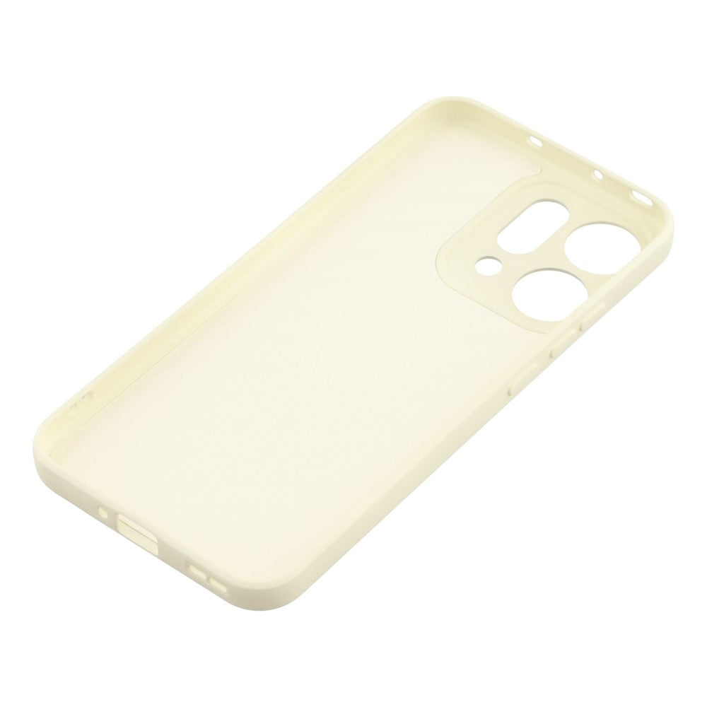 For Oppo Reno14 Pro 5G (Global) Case TPU Back Soft Anti-Scratch Fiber Lining Phone Cover - White