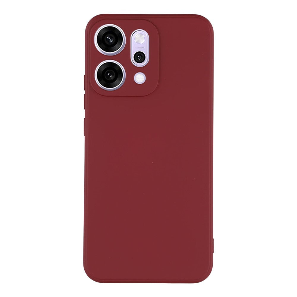 For Oppo Reno14 Pro 5G (Global) Case TPU Back Soft Anti-Scratch Fiber Lining Phone Cover - Wine Red