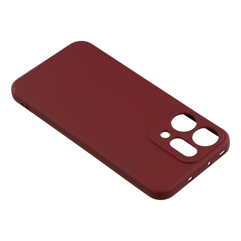 For Oppo Reno14 Pro 5G (Global) Case TPU Back Soft Anti-Scratch Fiber Lining Phone Cover - Wine Red