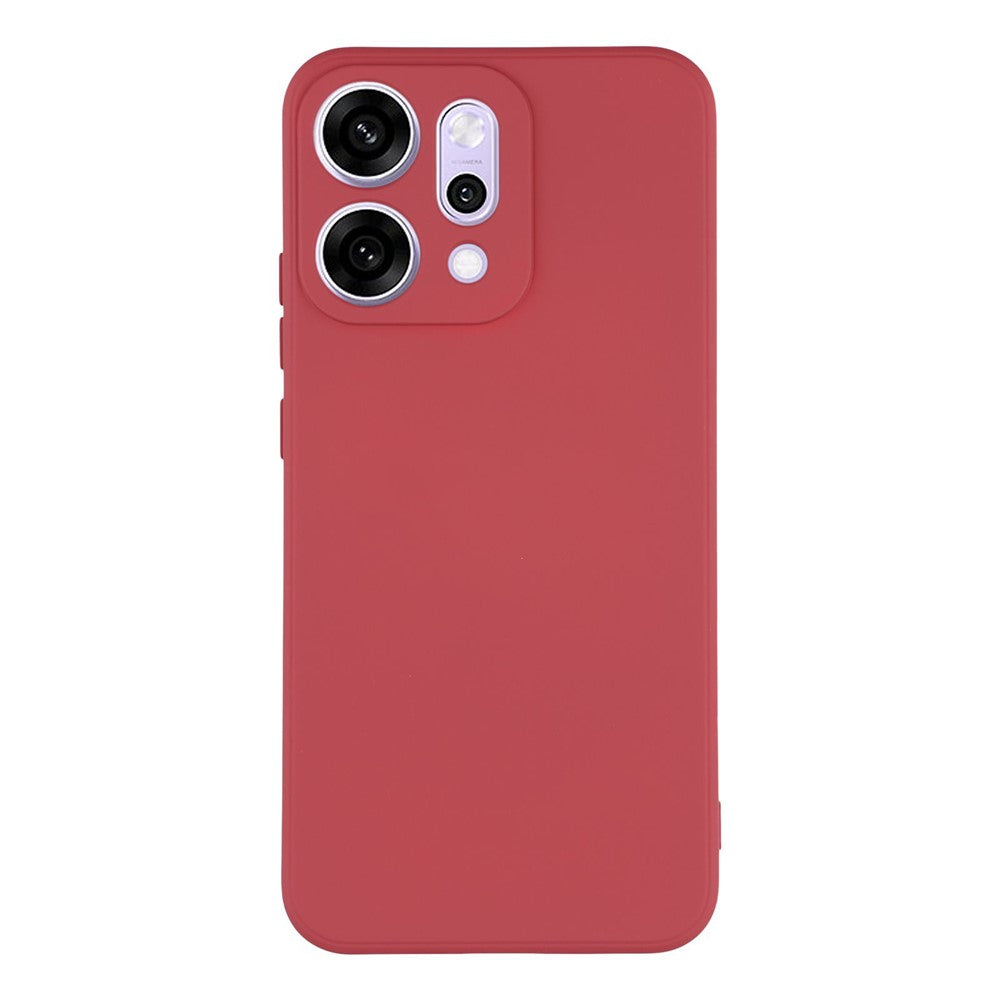 For Oppo Reno14 Pro 5G (Global) Case TPU Back Soft Anti-Scratch Fiber Lining Phone Cover - Hawthorn Red