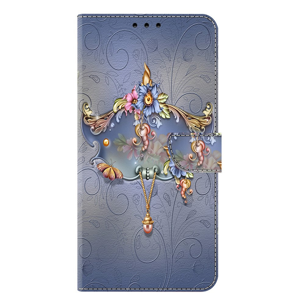 For iPhone 17 Pro Max Case PU Leather Wallet Phone Cover with Stand - Carving Flower