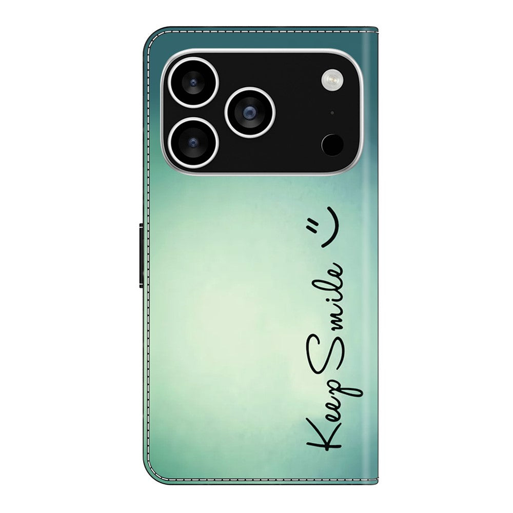 For iPhone 17 Pro Max Case PU Leather Wallet Phone Cover with Stand - Keep Smile