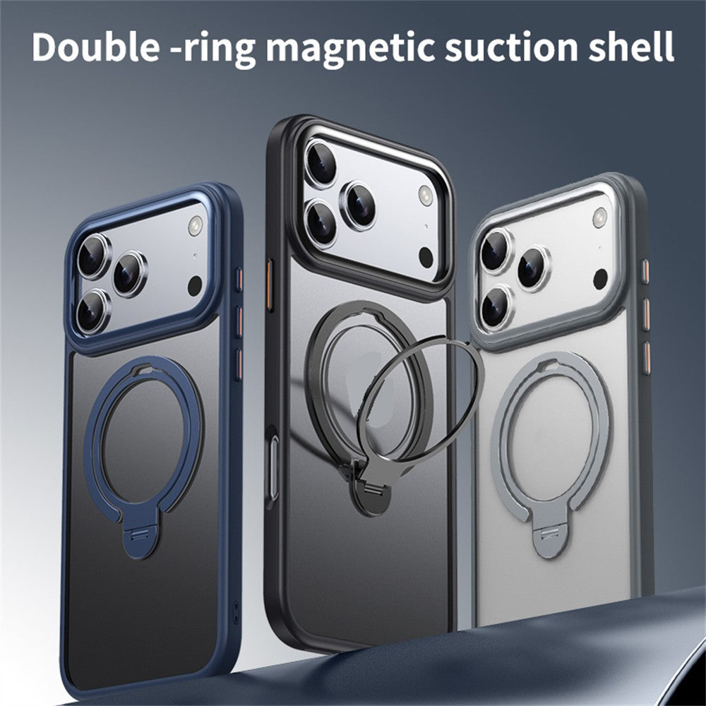For iPhone 17 Pro Max Phone Case Compatible with MagSafe Kickstand Matte Back Cover - Transparent