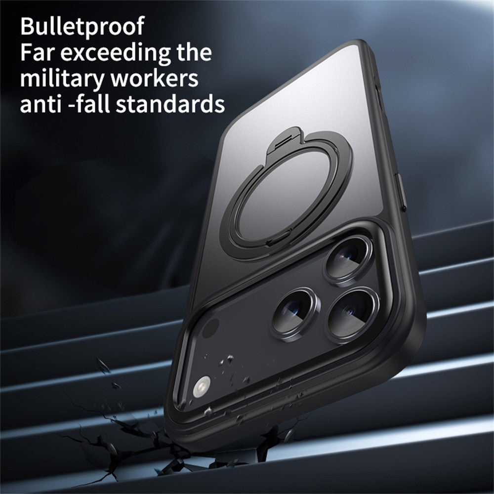 For iPhone 17 Pro Max Phone Case Compatible with MagSafe Kickstand Matte Back Cover - Grey