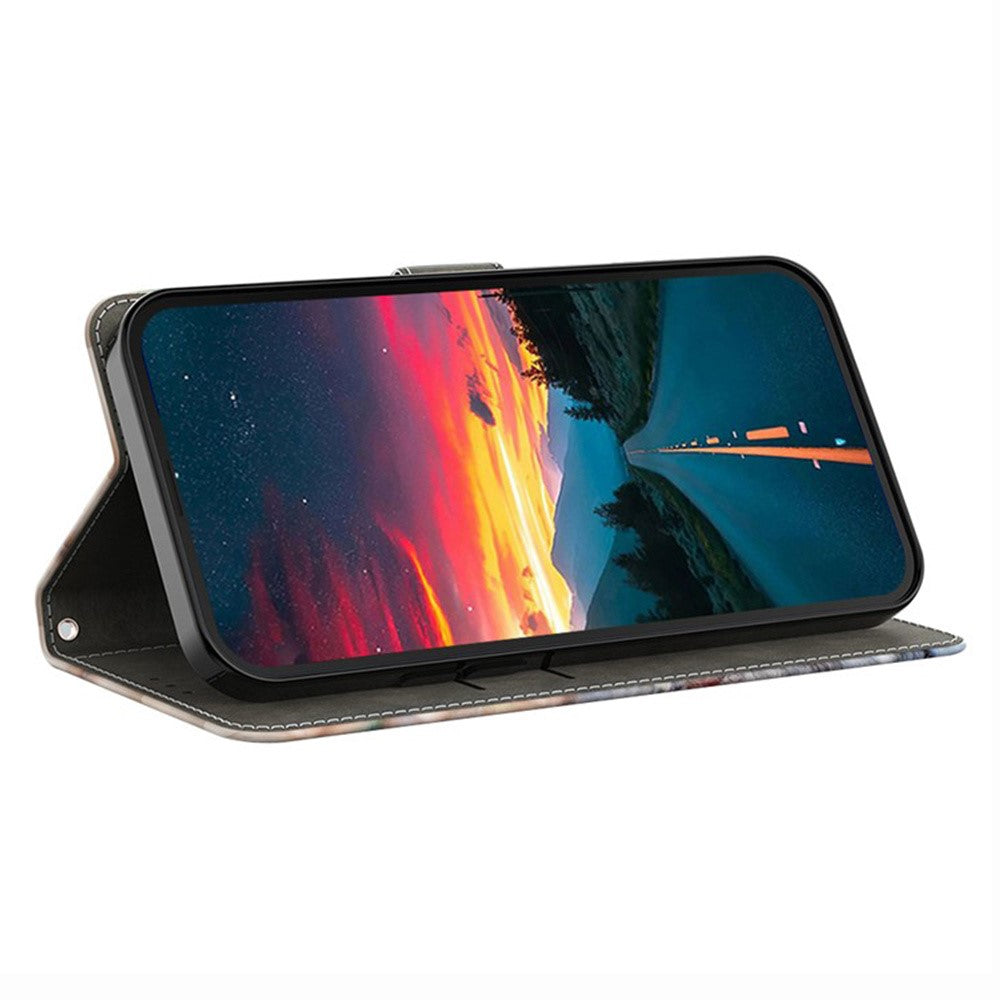 For iPhone 17 Pro Max Wallet Case Pattern Printing Stand Leather Flip Phone Cover - Wind Chime