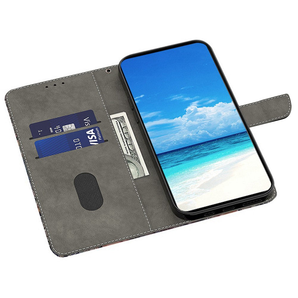 For iPhone 17 Pro Max Case Wallet Stand Pattern Printing PU Leather Flip Phone Cover - Castle