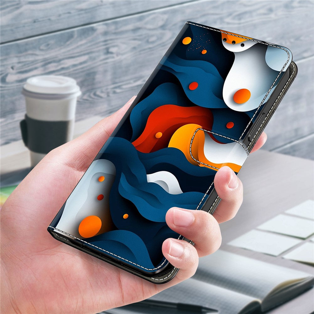 For iPhone 17 Pro Max Case Wallet Stand Pattern Printing PU Leather Flip Phone Cover - Gradient