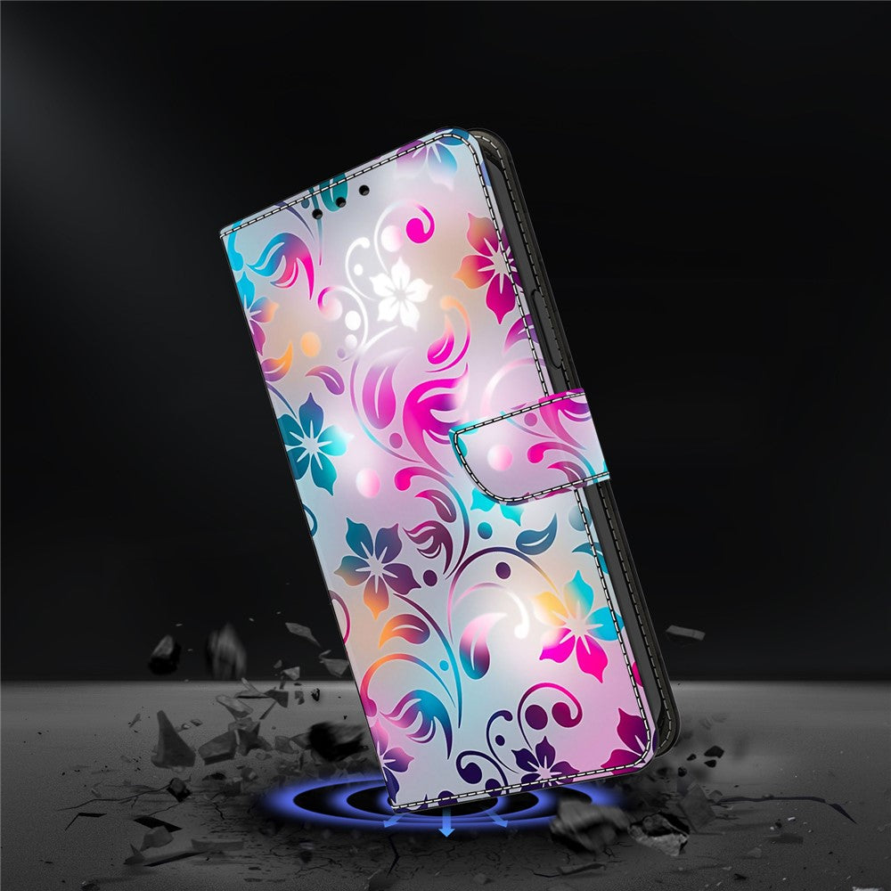 For iPhone 17 Pro Max Case Wallet Stand Pattern Printing PU Leather Flip Phone Cover - Craft Flowers